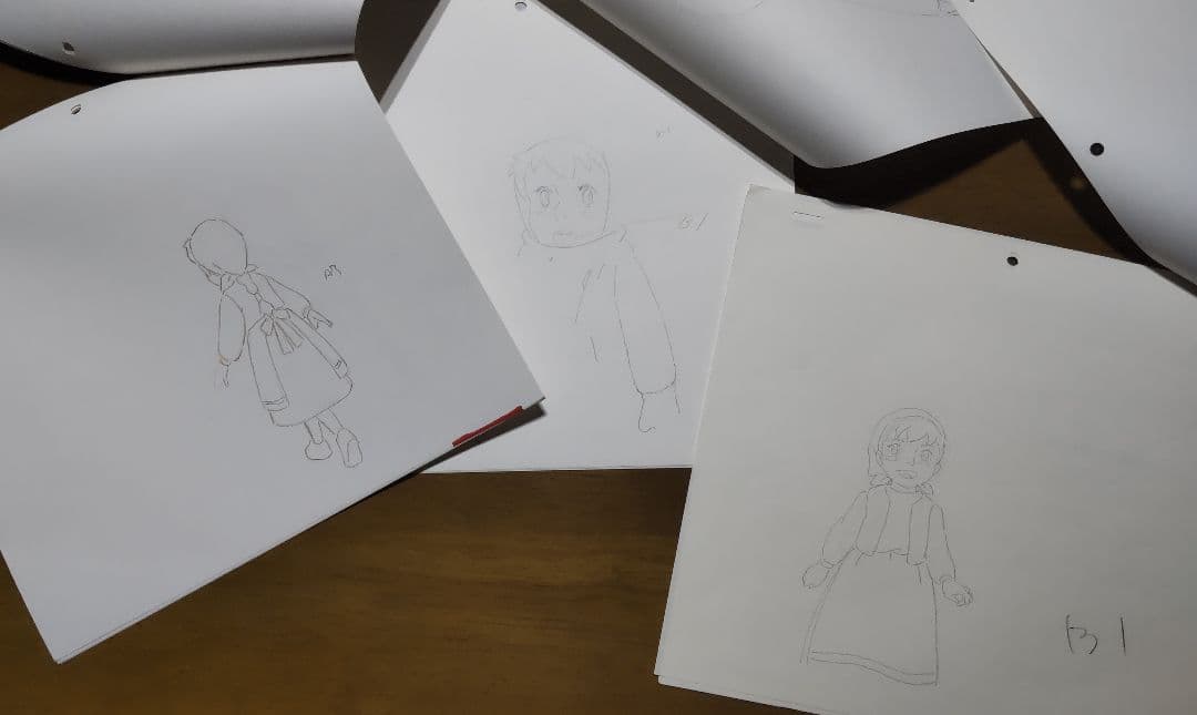 牧場の少女カトリ　セル画、レイアウト、原画