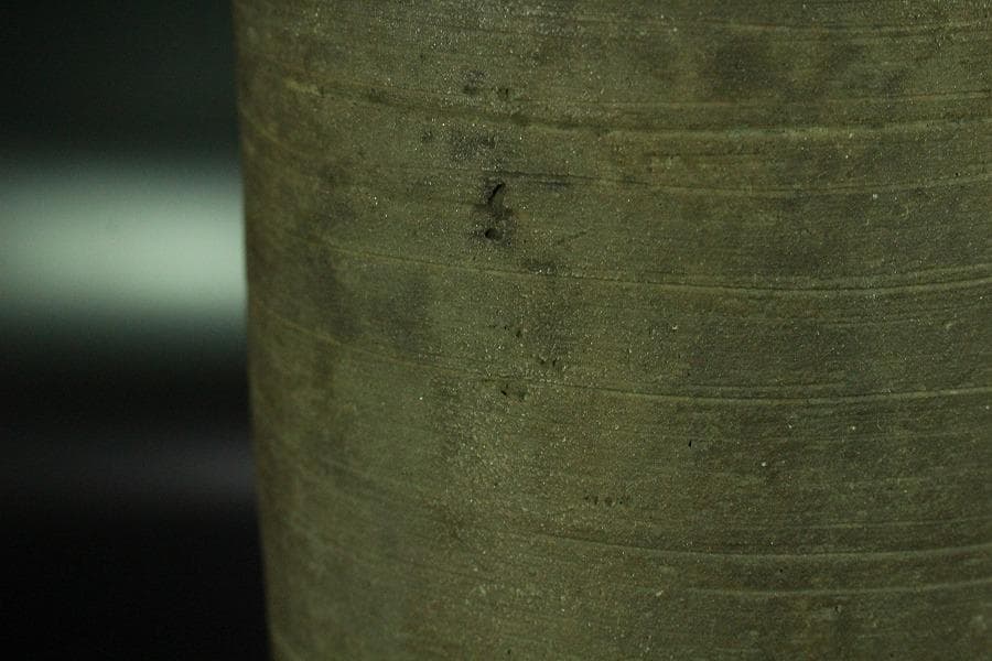 古美術 茶道具 南蛮写 花生 九郎 刻銘 高30.5cm(XA783)