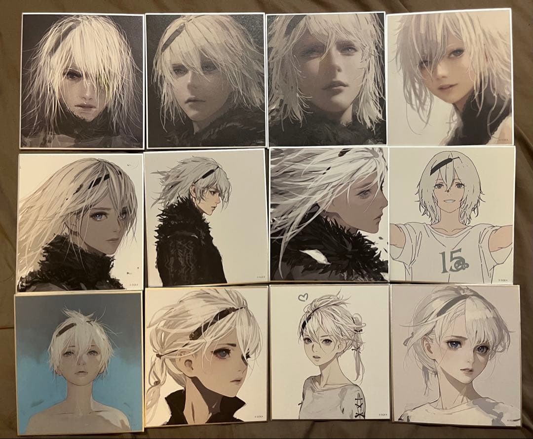 NieR ニーア展 消セナイ記憶 色紙 少年 青年ニーア 全12種 コンプリート