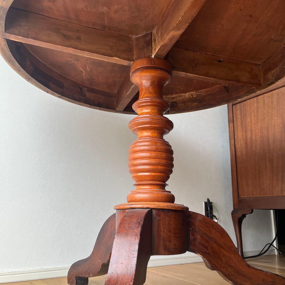 英国製　チーク材　アンティーク　ダイニングテーブル