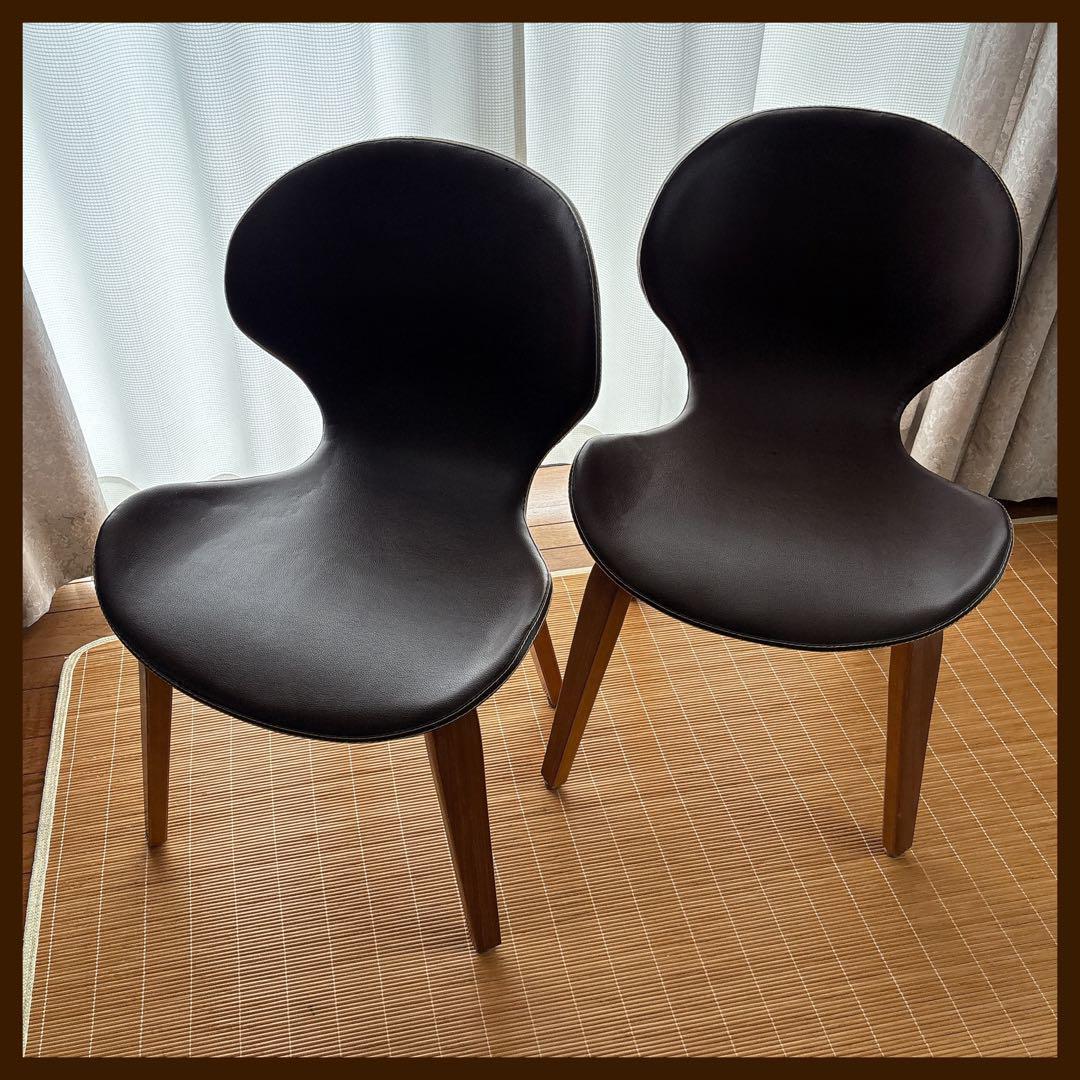 2脚セット】リビング ダイニング チェア PVC 天然木 北欧 オフィス