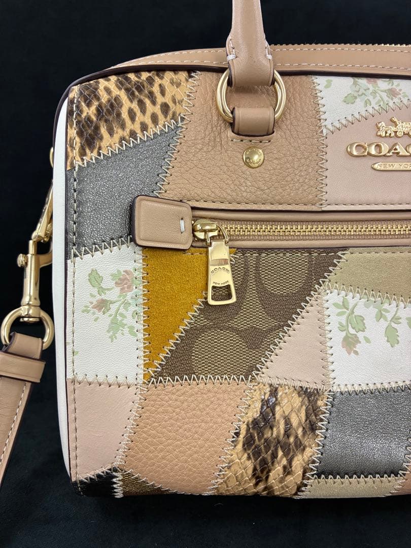 COACH コーチ 2WAYミニボストンバッグ パッチワーク