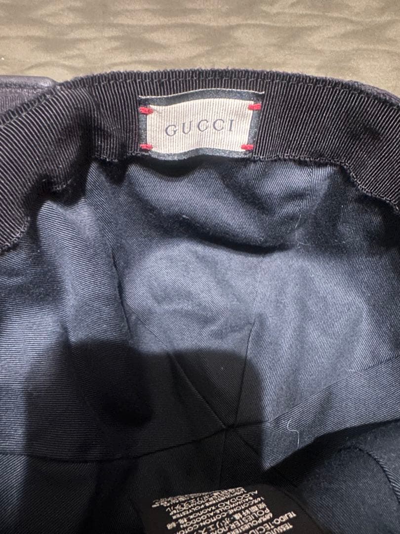 Gucci ブラック GGパターン キャップ