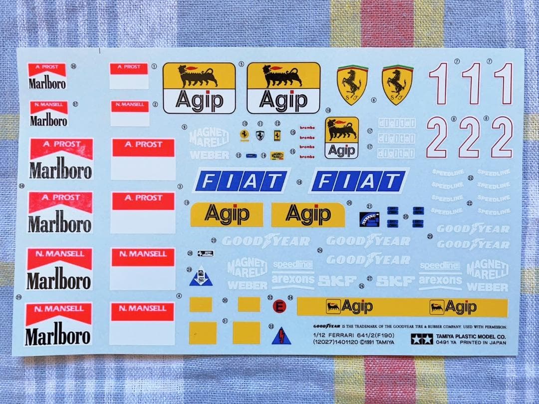 当時モノ 絶版 タミヤ 1/12 フェラーリ641/2 未組立品 w/マールボロ