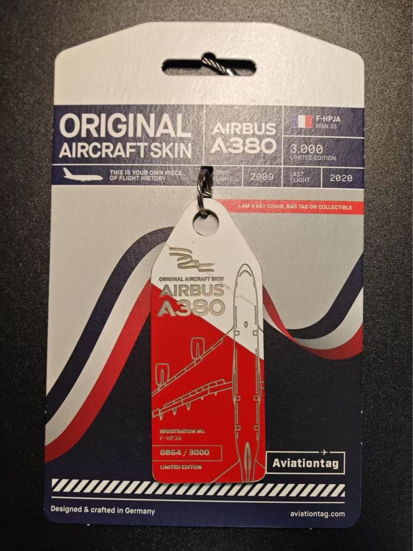 エールフランス A380 Aviationtag ロゴカット 赤と白
