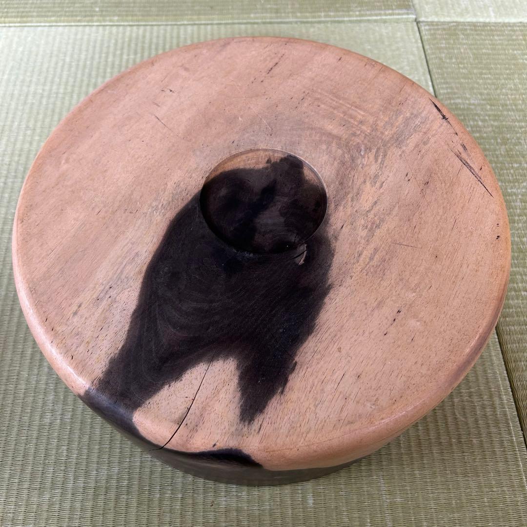 銘木 総黒柿無垢造 黒柿 茶櫃 茶びつ 取込盆