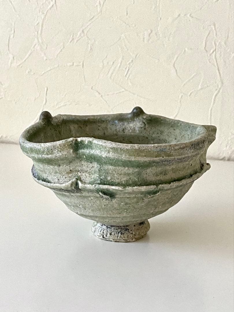 辻村唯　自然釉輪花茶盌