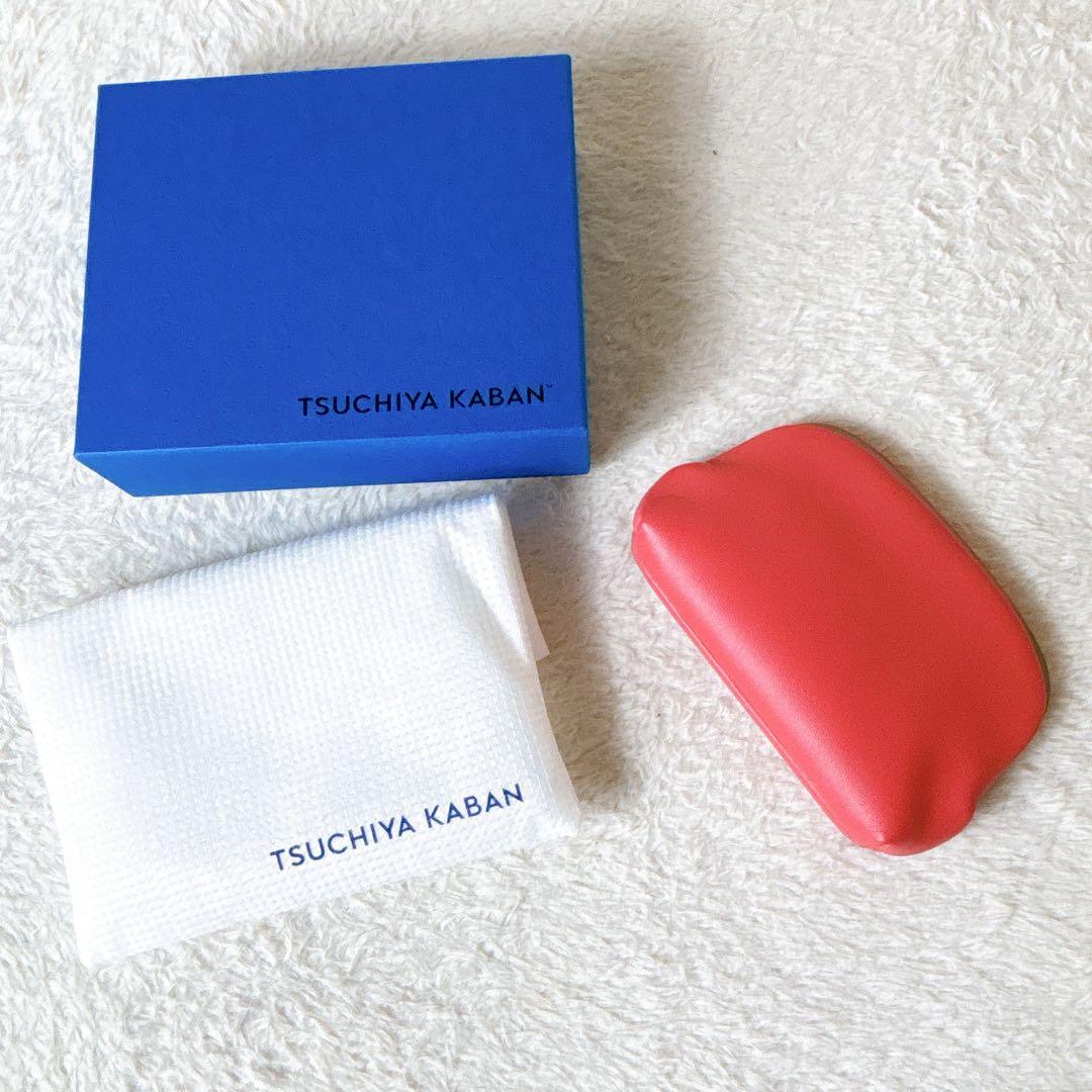 土屋鞄 スムースラムスキン がま口 ミディアム コーラル ケース ピンク