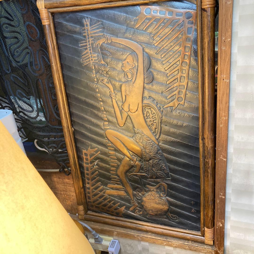 おしゃれアジアンテイスト 銅板　アート　バンブー　海外