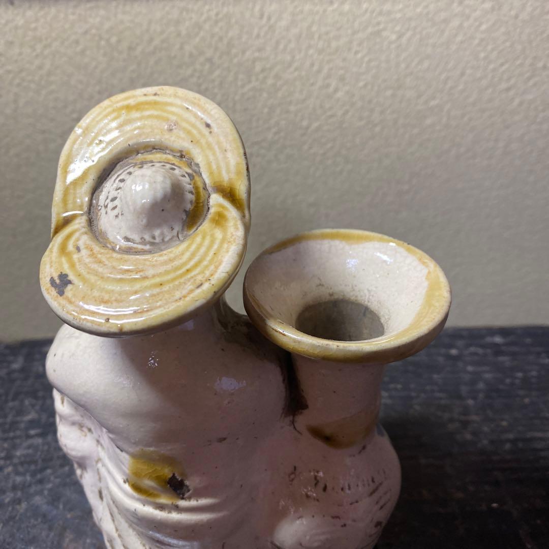 中国古玩変形人物花生14cm9cm6cm