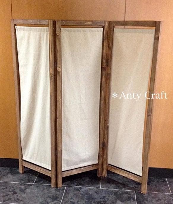 木製パーティション 店舗什器 幅45cm×3面 3つ折りパーテーション 完成品