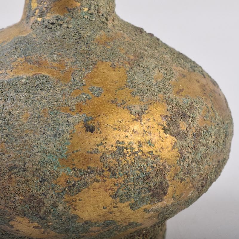 したん　中国　古銅鍍金　鶴形水滴　時代箱付　F　R8857