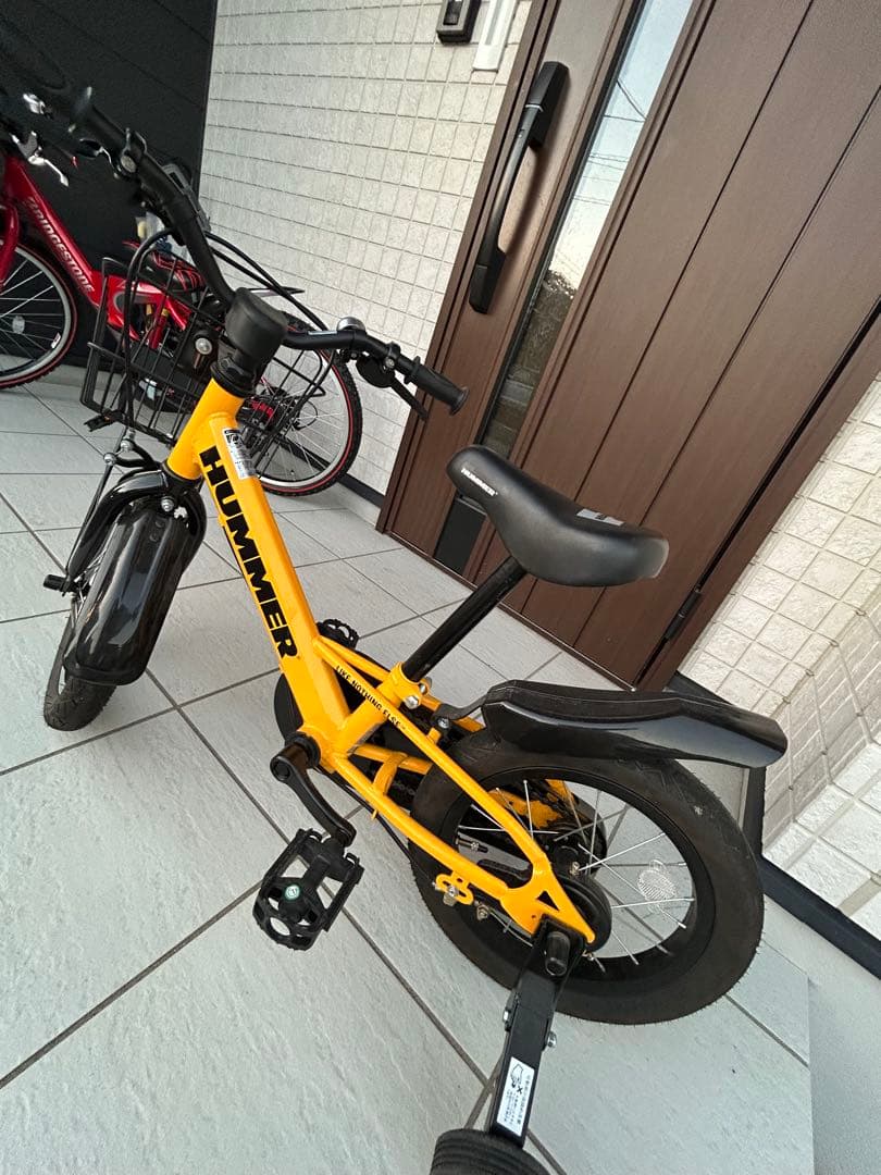 HUMMER 子供用自転車 14インチ　イエロー 補助輪付き