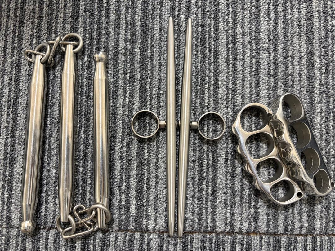 中国武術　ステンレス製　判官筆　峨嵋刺　手の内　寸鉄 袖鞭 鉄甲 近距離戦セット