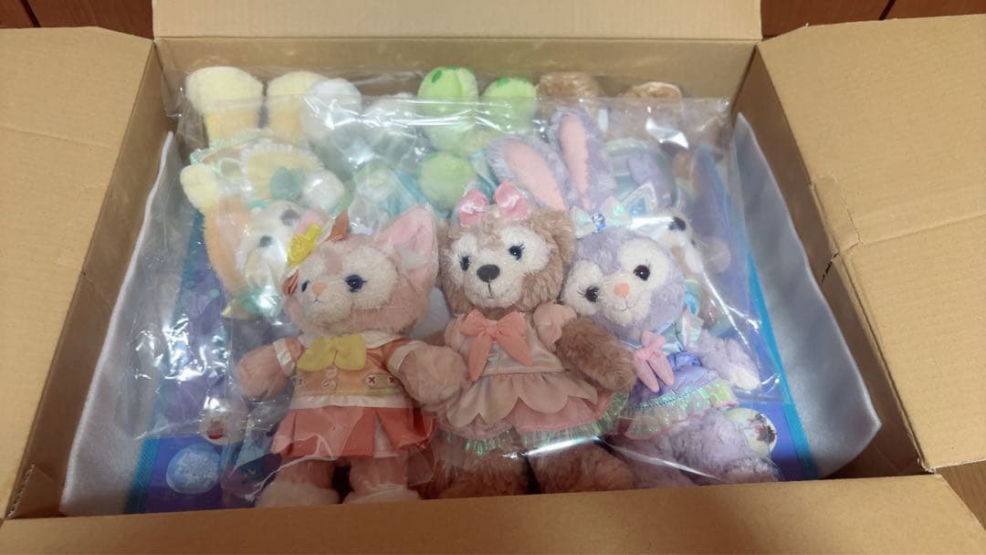 カラフルハピネスダッフィー＆フレンズ 　バケパ限定ポージープラッシー7体セット