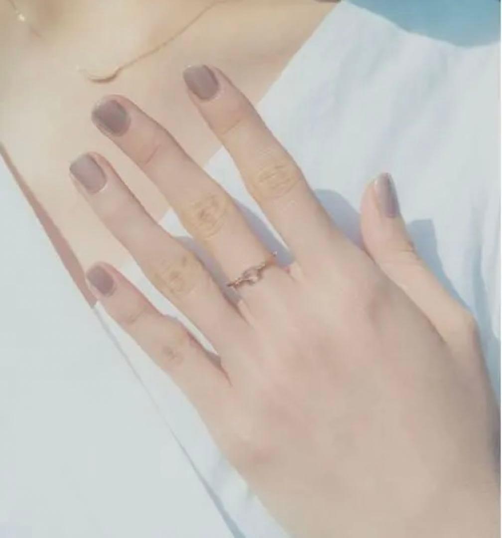 K10YG ムーンストーン/ホワイトトパーズ リング「レイヤード」