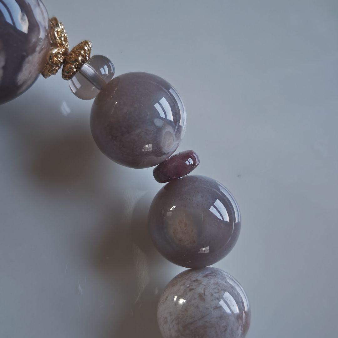 専用です♡新作♡黒桜瑪瑙どんころ＆グレー桜瑪瑙ブレス