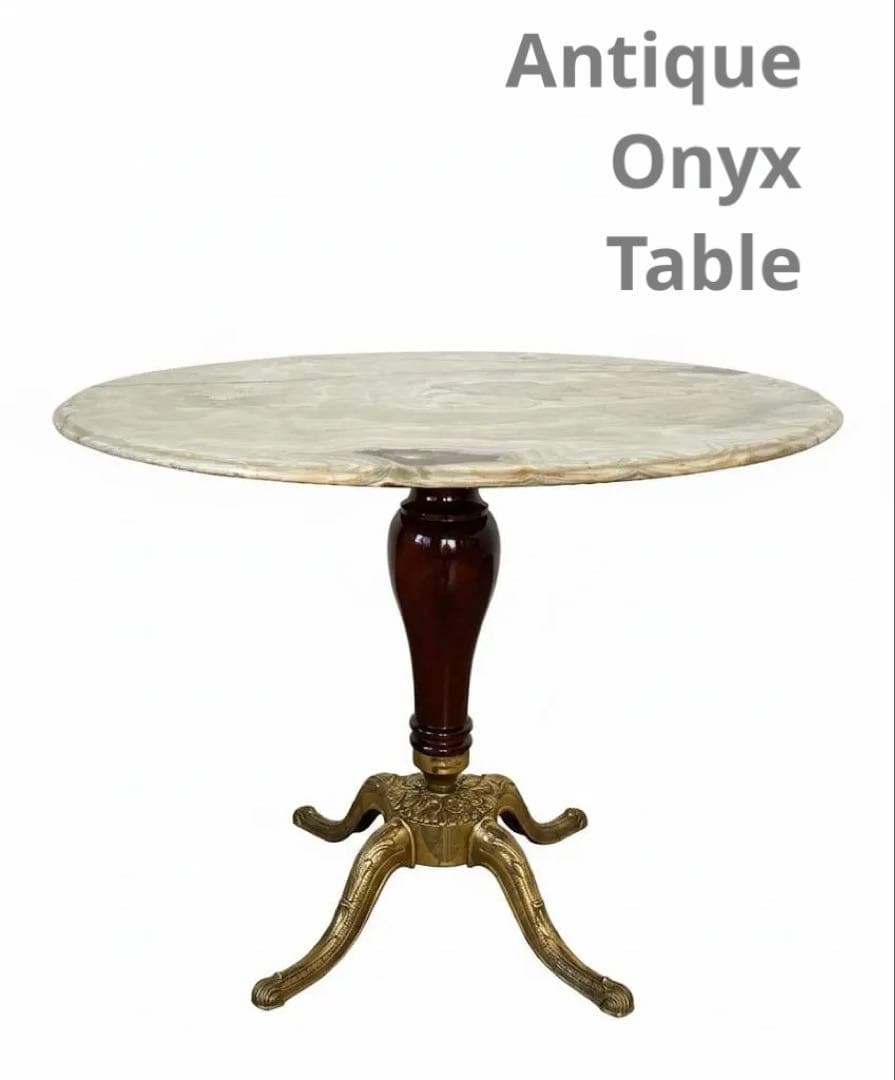 天然オニキス φ1000mm｜1枚物 天然石天板 脚付き ラウンドテーブル