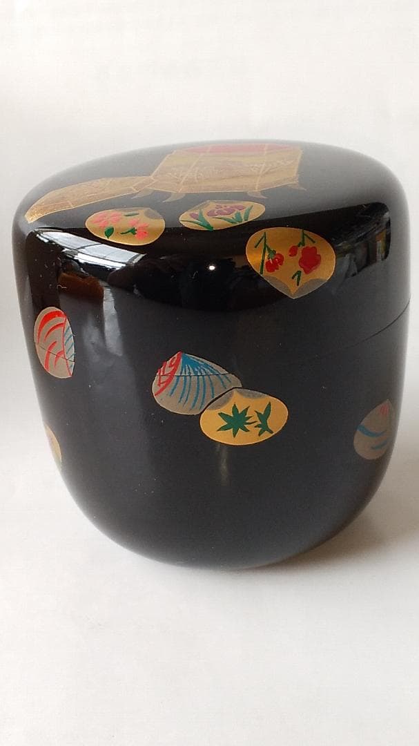 山中塗工房 冴 作 貝桶蒔絵 大棗 棗 共箱 共布 漆器 抹茶 茶道具 新品