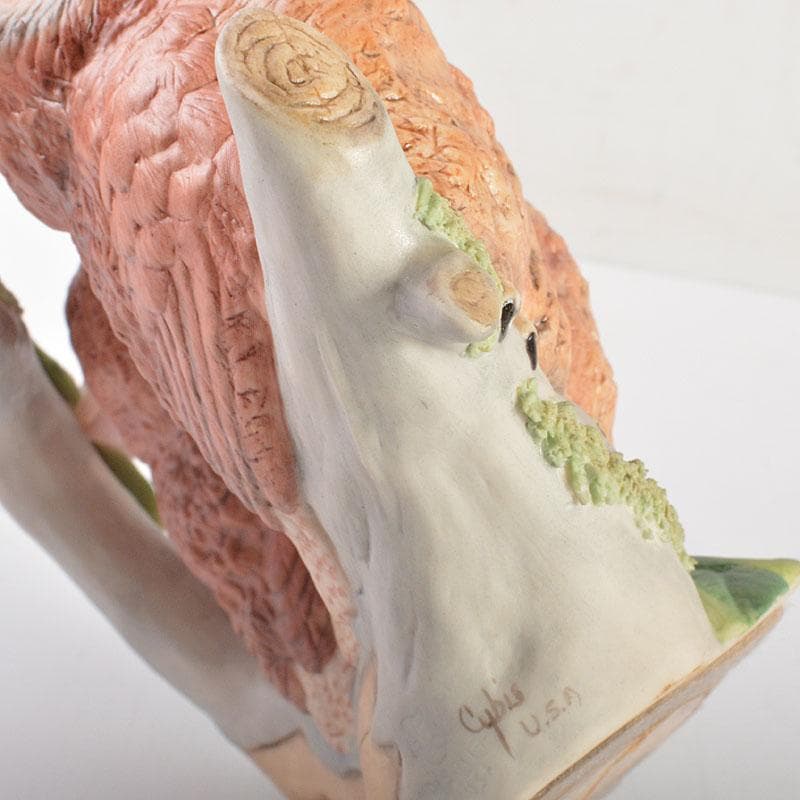 アンティーク　Cubis　USA　陶製　三匹のフクロウ　縁起物　置物　C6738