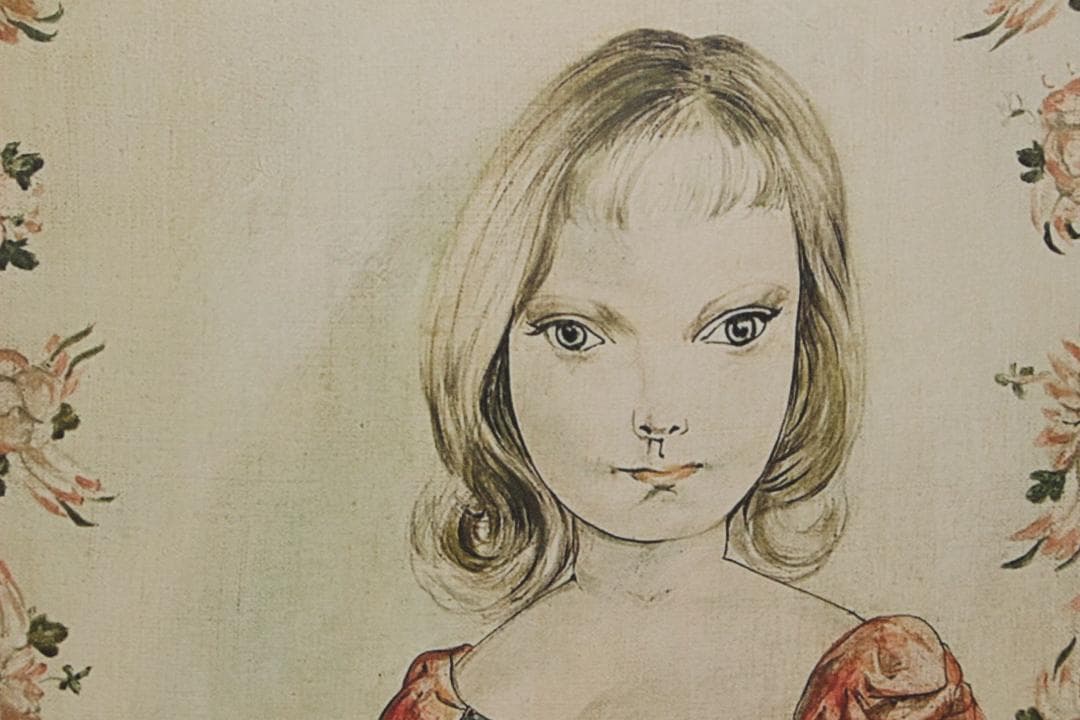 藤田嗣治 エスタンプリトグラフ「猫を抱く少女」 75部限定 3/75