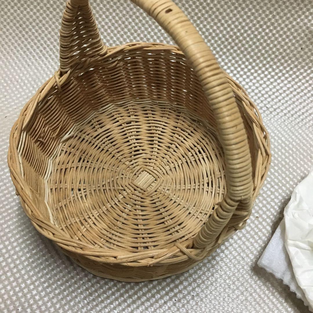 0653　富永陶園 ポピーすかし絵変わり ケーキセット カゴ付