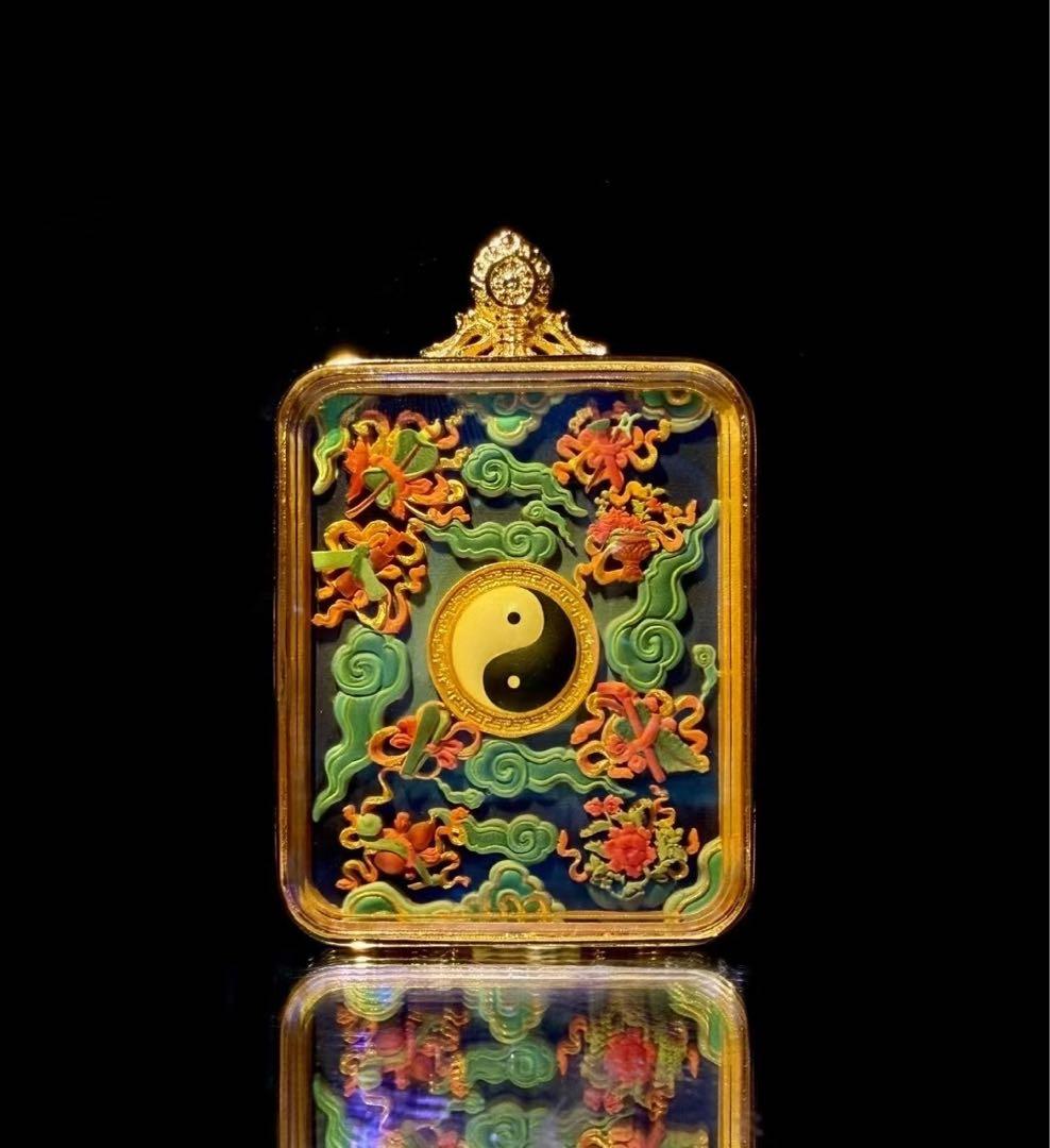 ペンダント ネックレス チベット 手描き タンカ 仏教美術 守護 お守り 開運