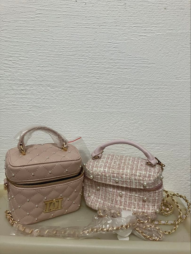 ダーリッチ　Darich ピンク キルティング ショルダーバッグ　パール