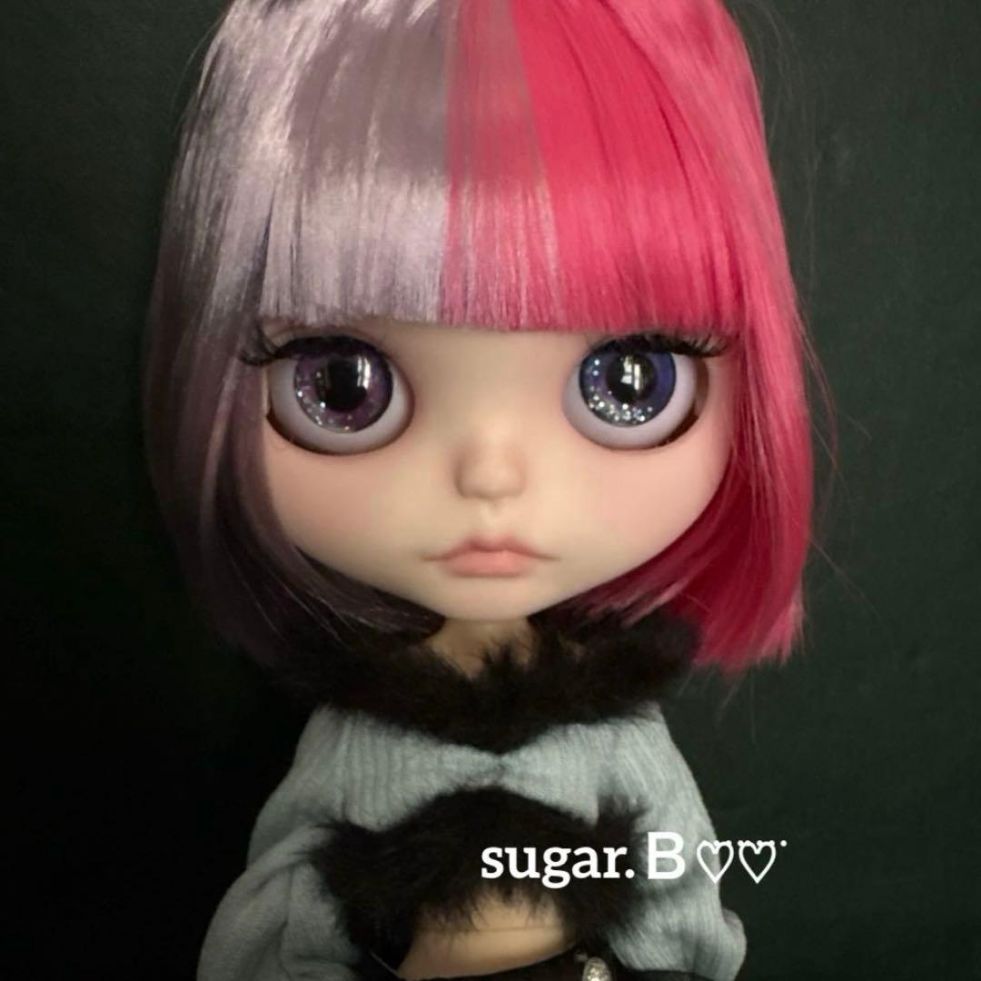 アイシードールカスタム❤︎ピンク×薄パープル❤︎ボブ