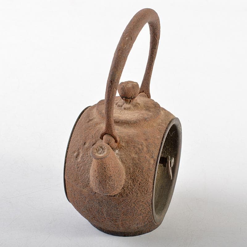 南部鉄器　山京銘　鉄瓶形小型置時計　ジャンク品　M　R5815