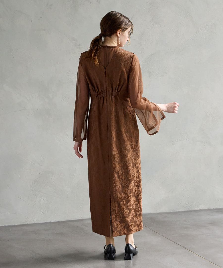 AIMER エメ　チュール ブラウス付きジャガード Iラインドレス　Mサイズ