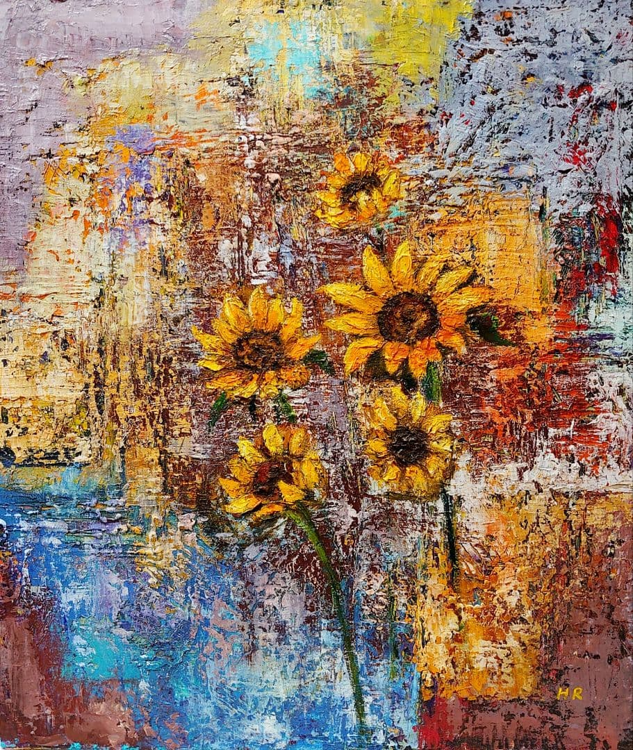 油絵 絵画 【ひまわり】