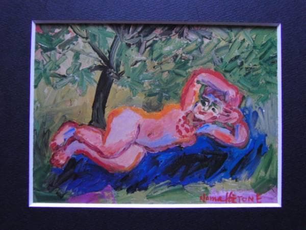 野間仁根、【裸婦】、希少な額装用画集画、新品高級額 額装付、状態良好