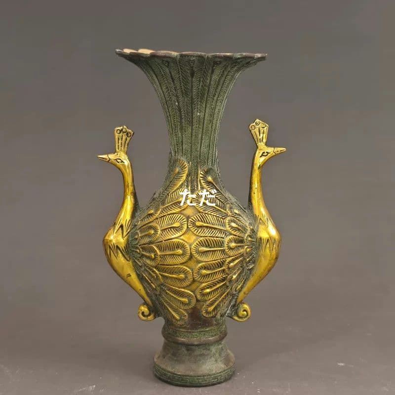 銅器 孔雀尊 リビング 玄関 博古架 装飾品 現代工芸品 置物