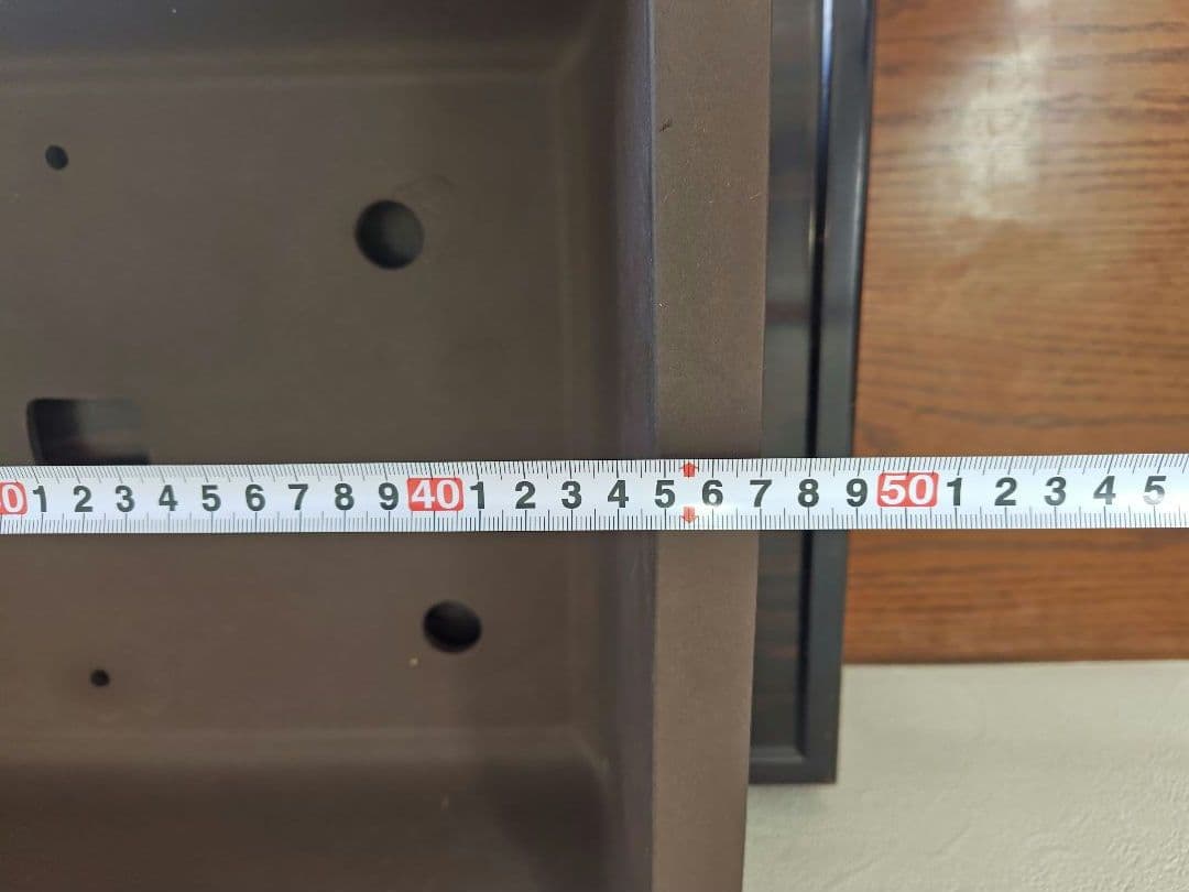 ブラウン長方形盆栽鉢 陶器製 約47cm×36cm×14.5cm　大型