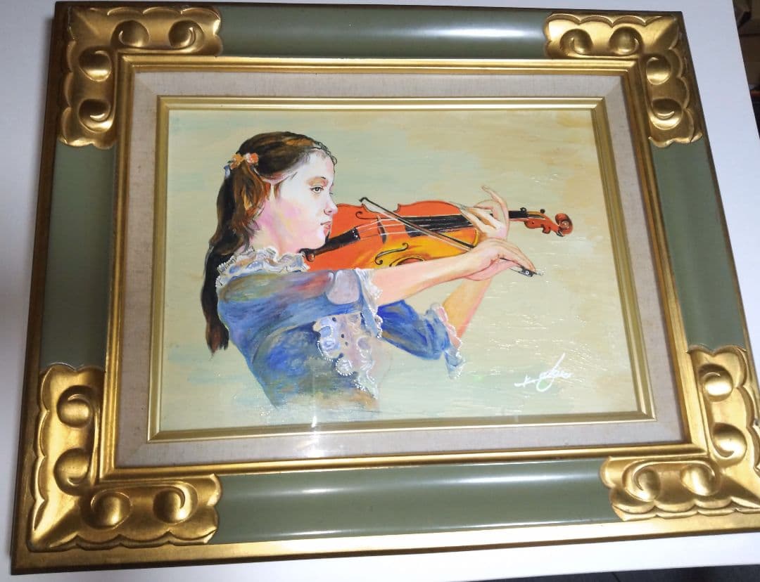 奥龍之介、絵画、油彩４号、G線上のアリア、肉筆、高級額縁、高塚省吾、宮永岳彦