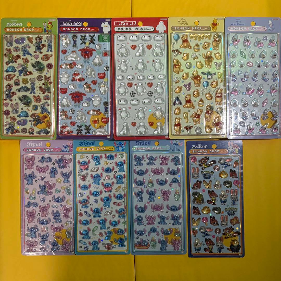 【正規品】ボンボンドロップシール　ディズニー　ズートピア等　9枚セット