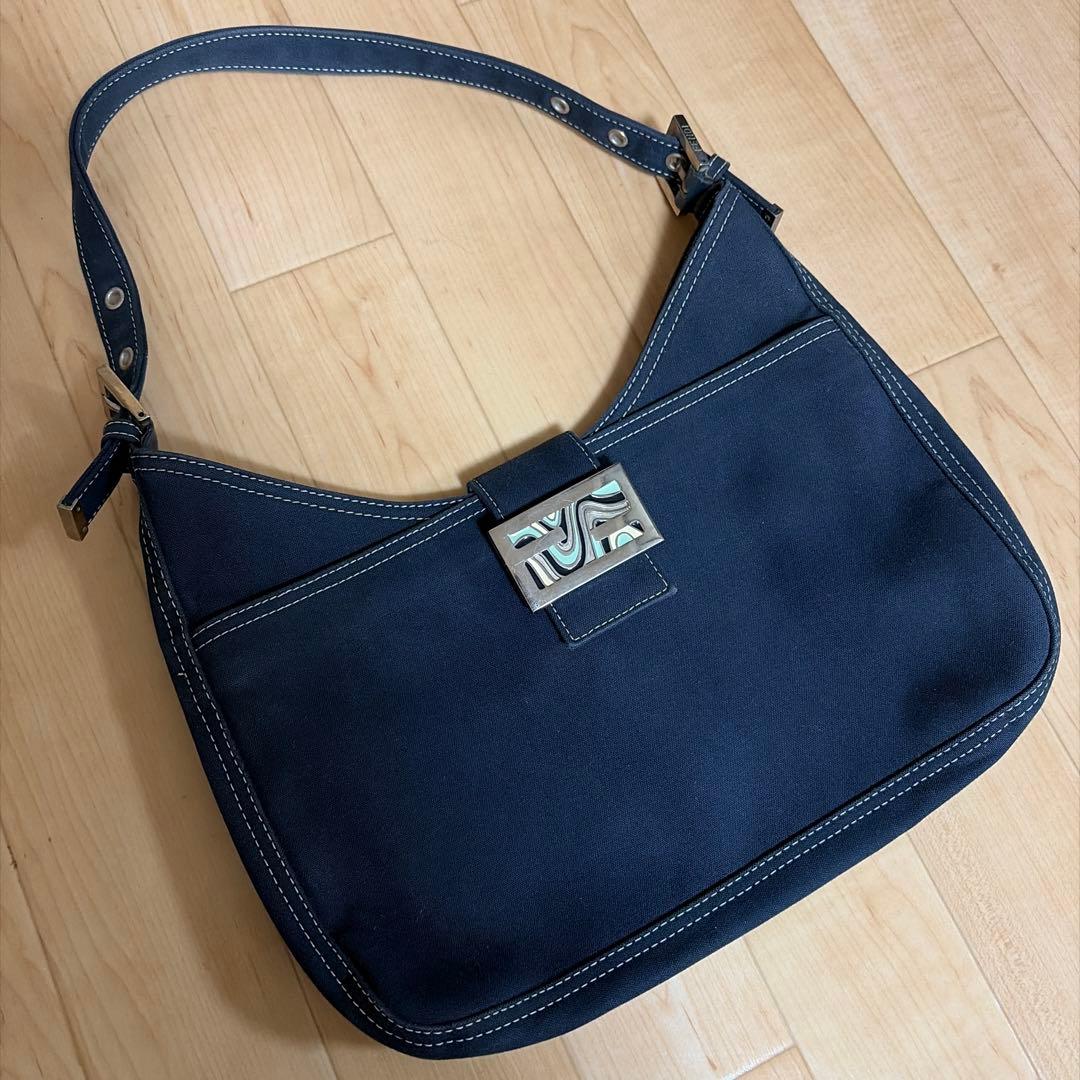 FENDI フェンディ マンマバケット マーブル デニム ショルダーバック 希少