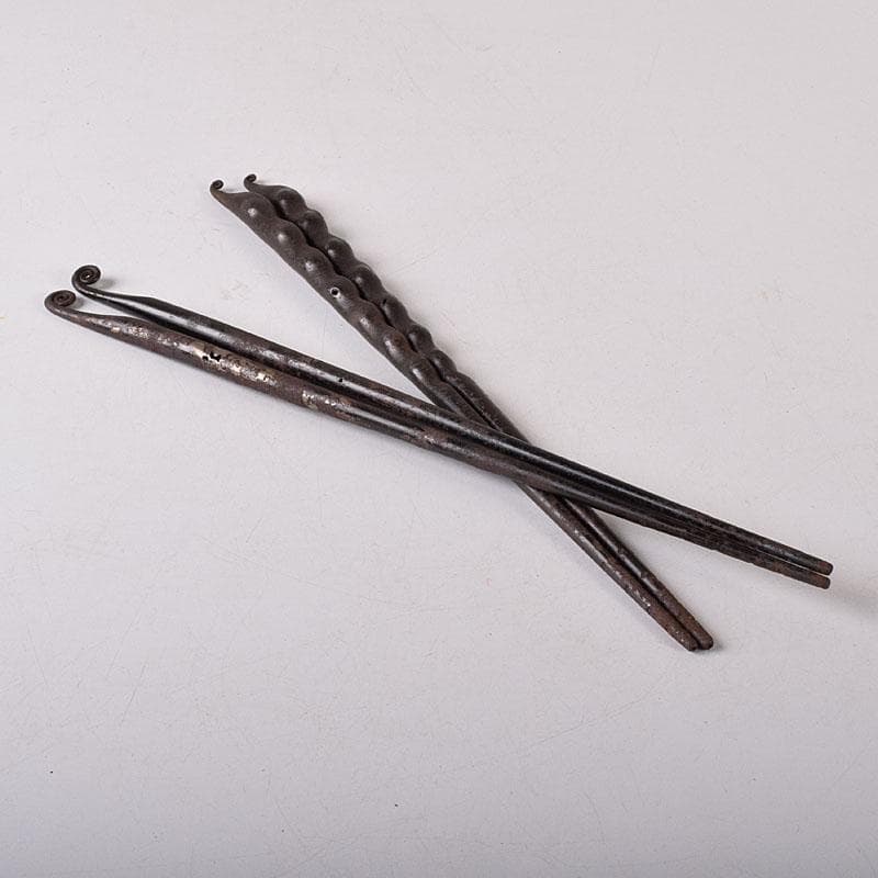 茶道具　鐵火箸　釜師　木越三右衛門造　二膳　共箱　V　R8312