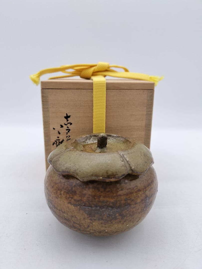 c479 茶器 柿 遠州七窯　志戸呂 廣前心斎　木箱 茶道具 古物
