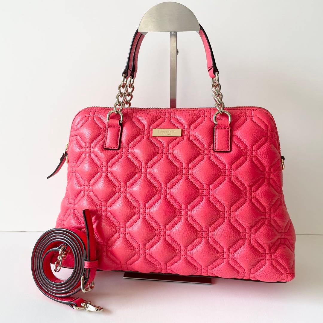 【ほぼ新品】kate spade 2way ハンドバッグ キルティング チェーン