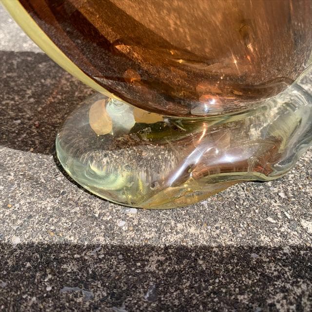 Salviati｜murano/ムラーノ｜ガラスオブジェクト｜青茶｜鳥｜