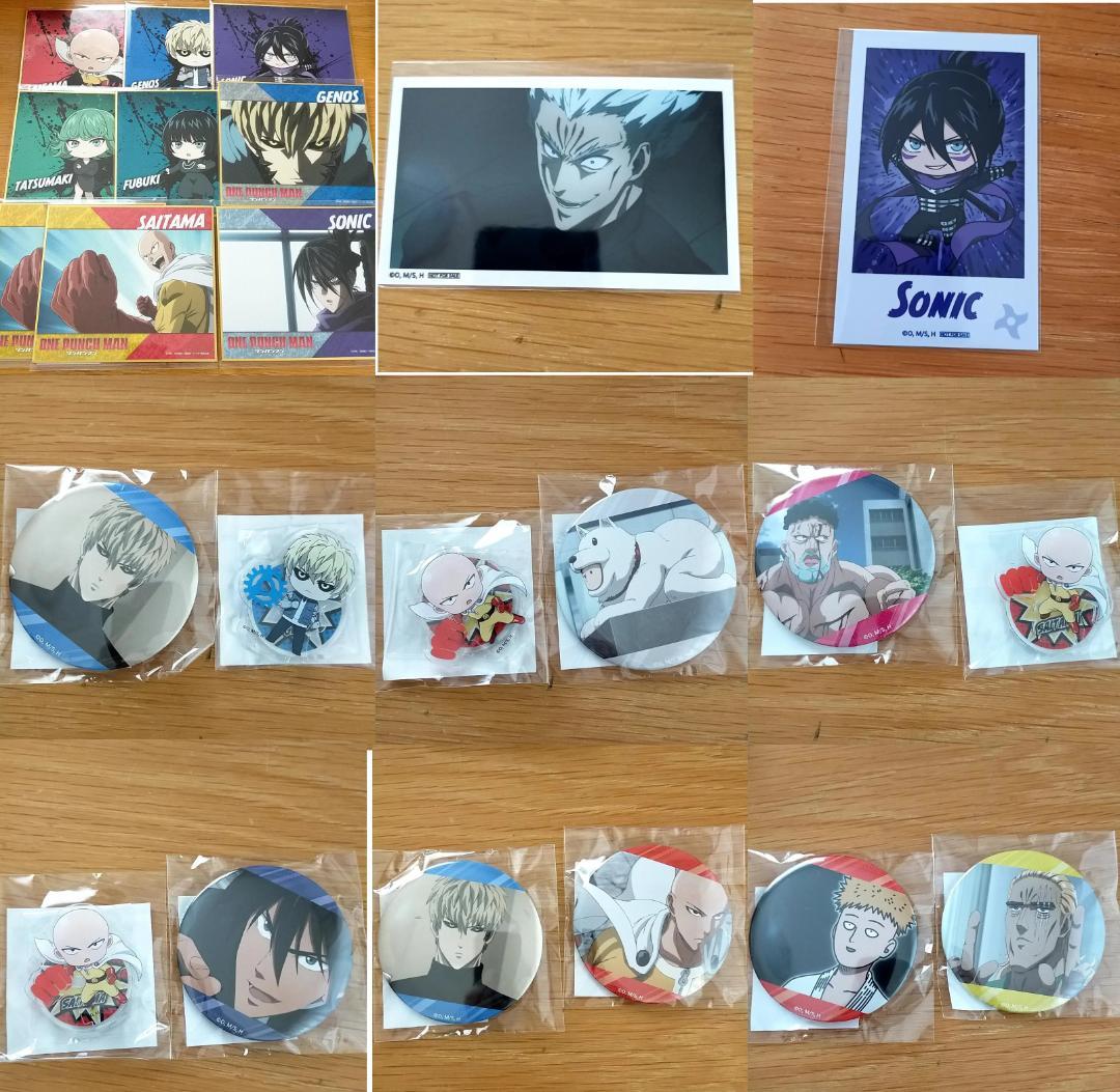 ワンパンマン くじ引き堂　アクリルスタンド　ミニ色紙　缶バッジ　ブロマイド