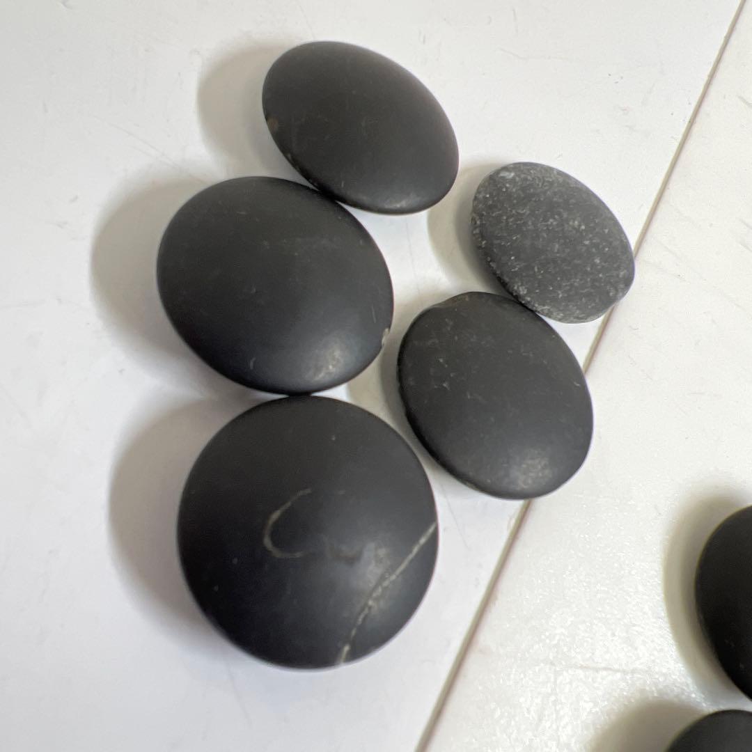 日向産スワブテ那智黒碁石　木箱付　1892g 東Y7-0912①