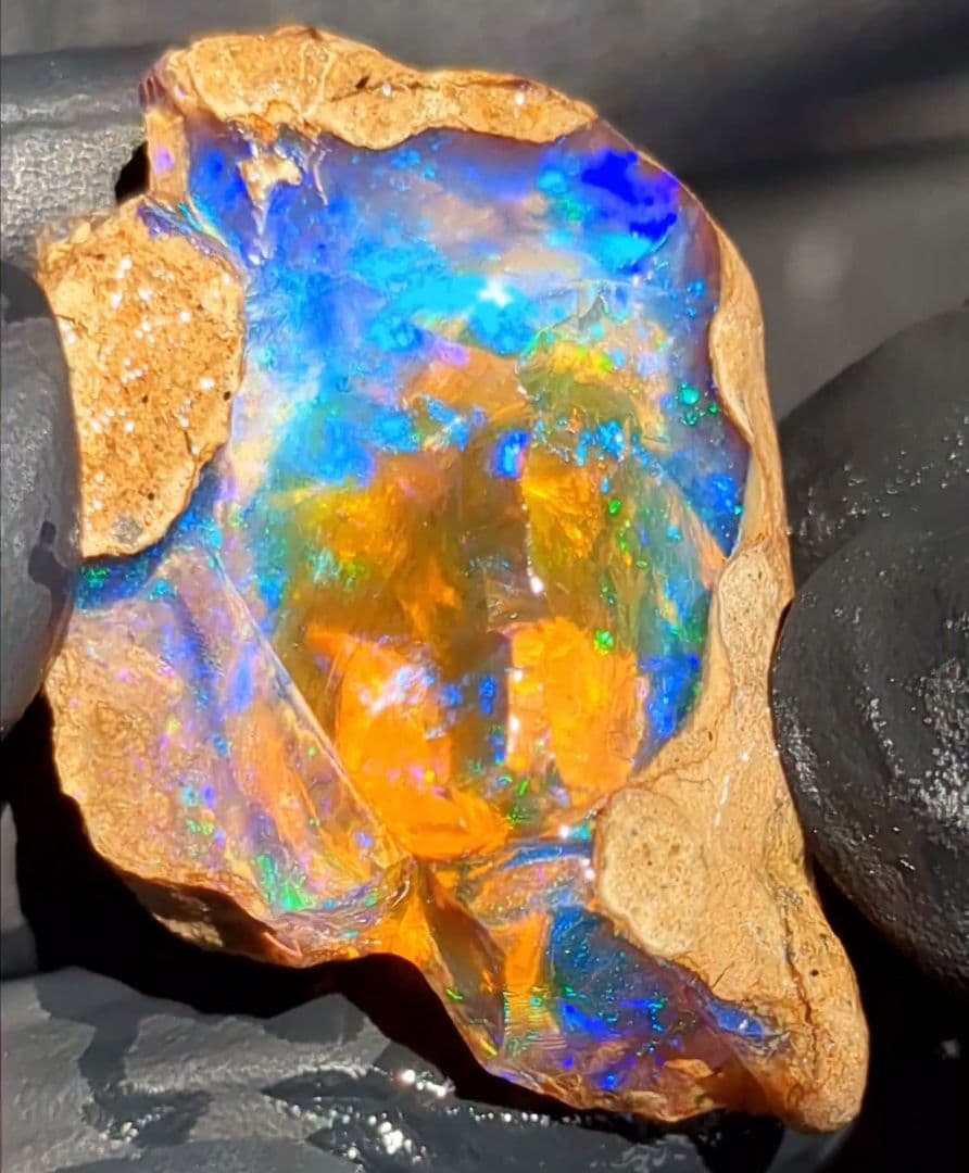 【79ct】エチオピア　オパール　原石　天然石　鉱物　標本　鉱石　ブルー