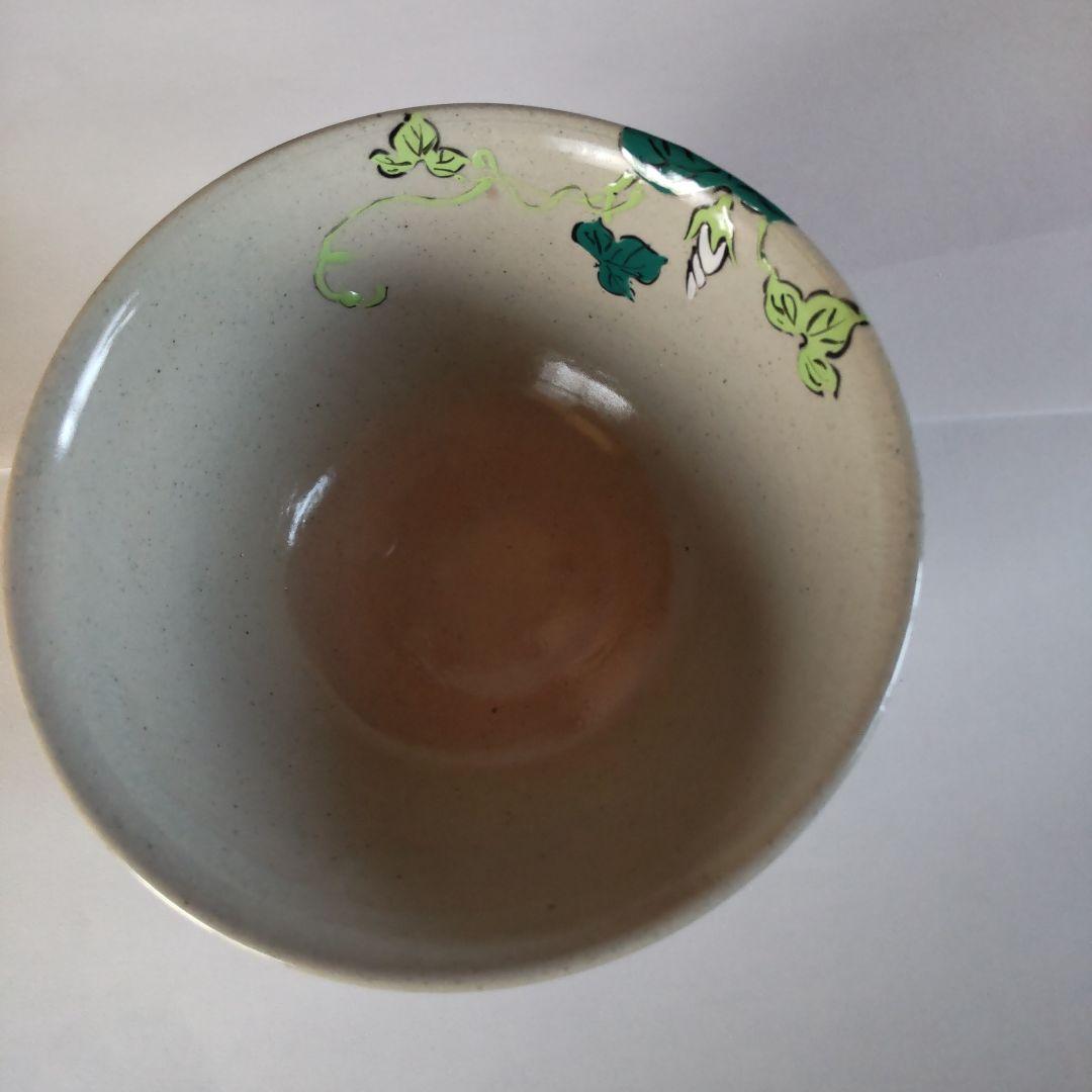 松古窯　抹茶茶碗「朝顔繪」