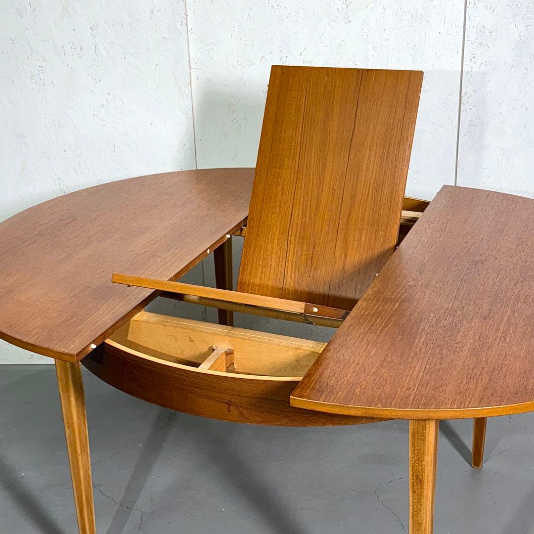 イギリスビンテージ チークラウンド エクステンションテーブル(302)