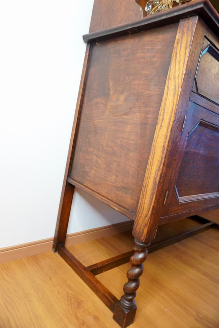 イギリス アンティーク 食器棚 カップボード H210cm