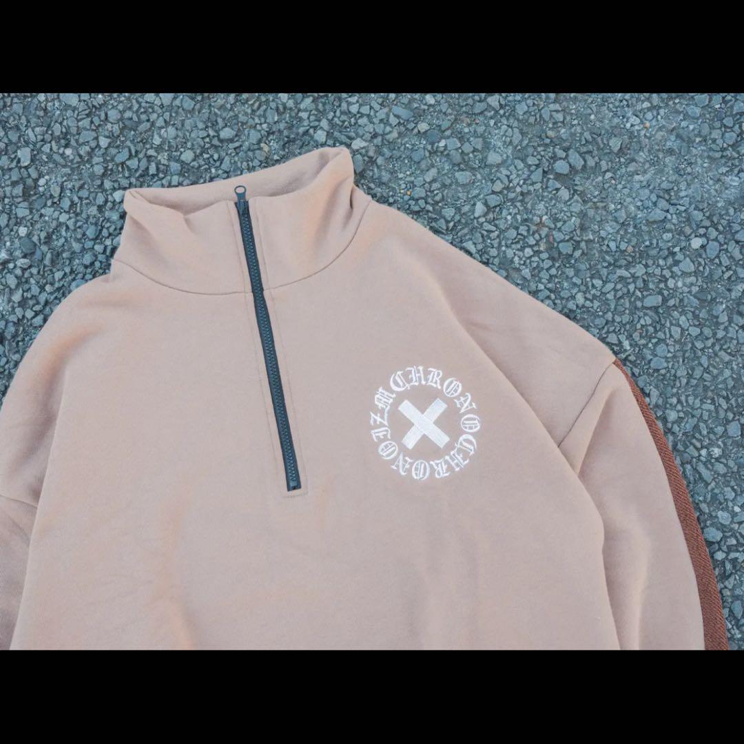 CHRONOIZM クロノイズム ハーフジップ スウェット　【ベージュ】