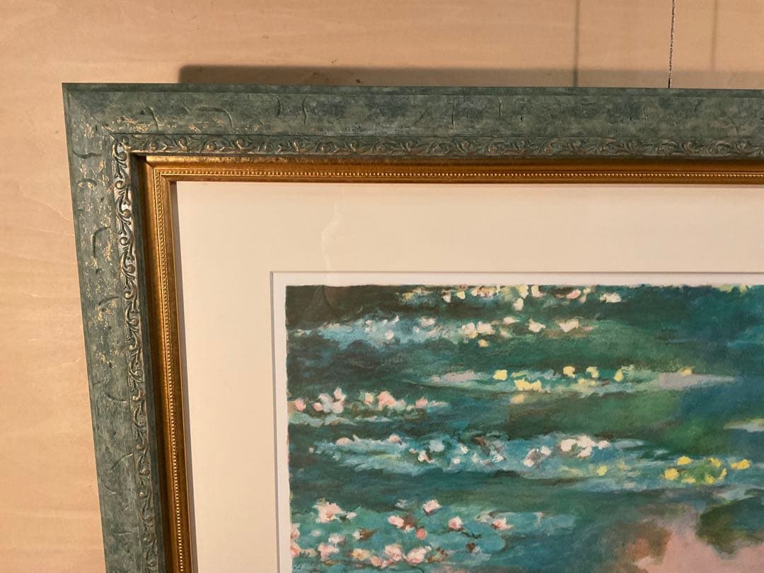 クロード・モネ　「睡蓮」　リトグラフ　刷り師サイン・エンボス印・エディション有り